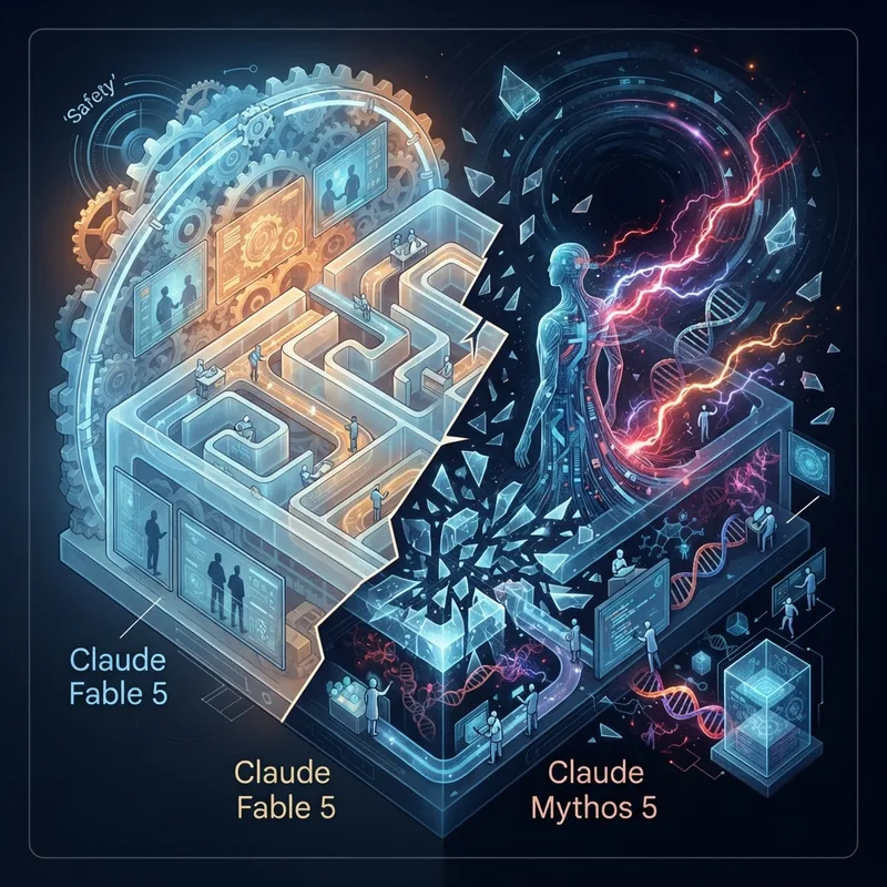 Generative illustration for Claude Fable 5 & Claude Mythos 5 System Card