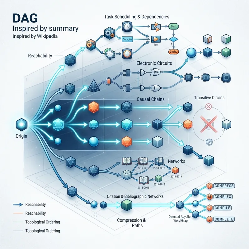 Generative illustration for Directed acyclic graph - Wikipedia