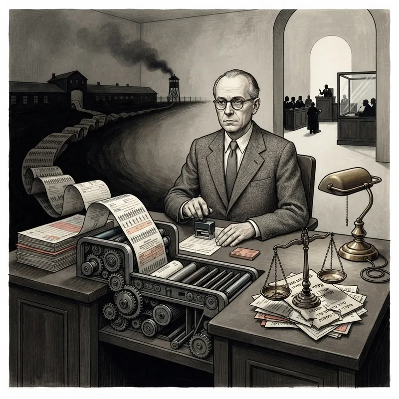 Generative illustration for Eichmann in Jerusalem: A Report on the Banality of Evil