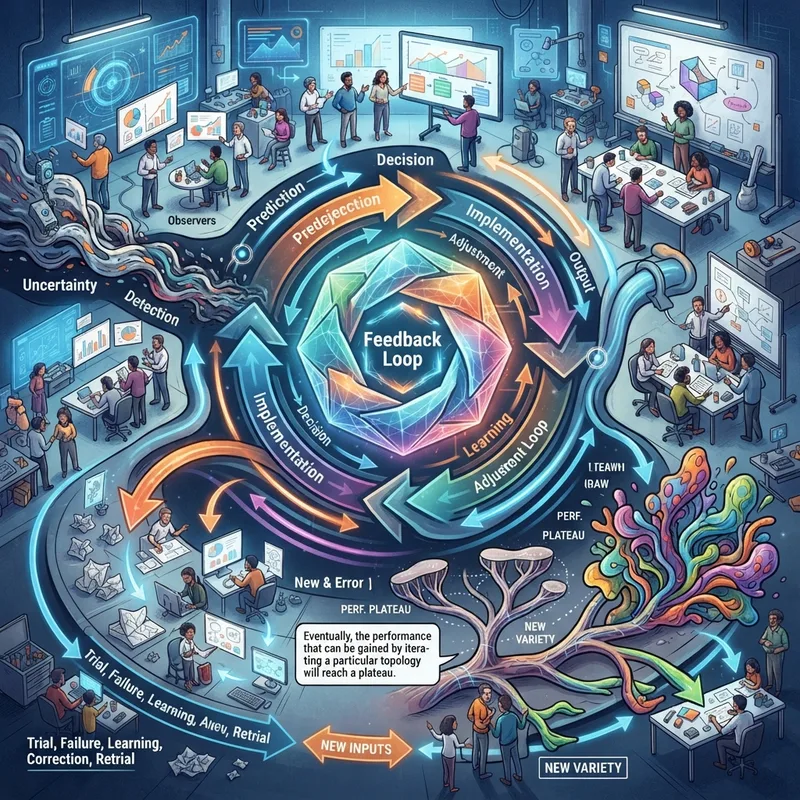 Generative illustration for Feedback Systems in the Design and Development Process (Research in Engineering Design, 2022)