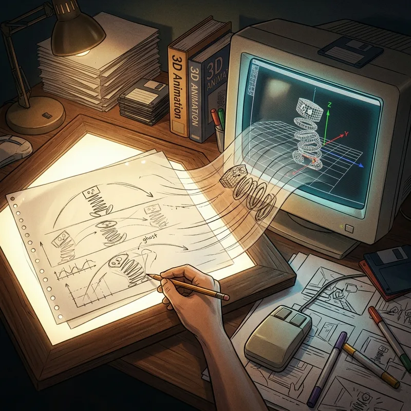 Generative illustration for John Lasseter — Principles of Traditional Animation Applied to 3D Computer Animation (1987)