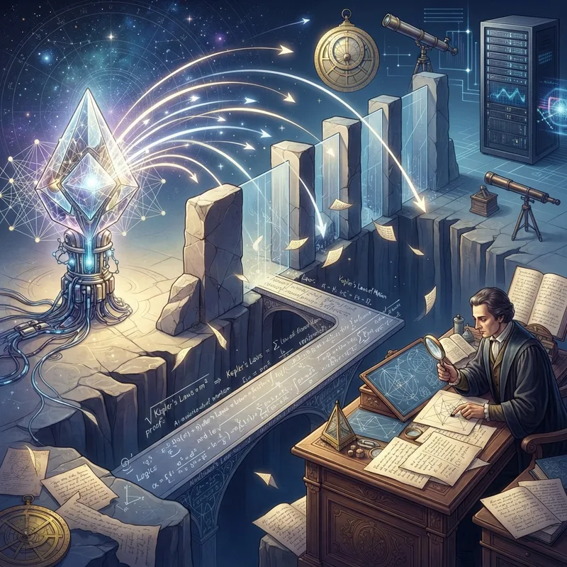 Generative illustration for Terence Tao: Kepler, Newton, and the True Nature of Mathematical Discovery
